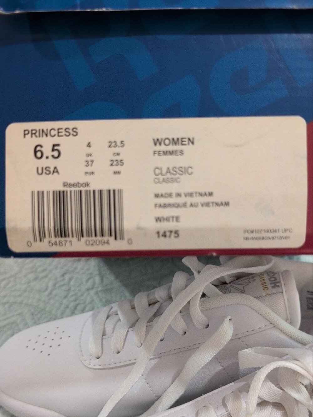 Reebok Princess Classic White Women's Athletic Sneakers - Picture 9 of 10